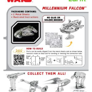 Metal Earth Fascinations Star Wars Millennium Falcon 3D Metal Model Kit Bundle with Tweezers