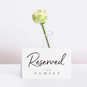 20 pcs reserved signs, tented table place cards for wedding reception, engagement party, rehearsal dinner, anniversary party or any events (6” x 4”)