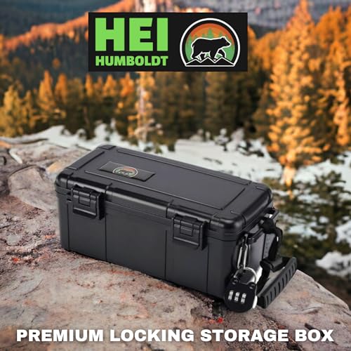 HUMBOLDT 420 HEI Locking Storage Box 100% Airtight Box Waterproof Storage Box Medicine Box Lunch Box with Lock Home Travel Boat Hiking Skiing - Camping Great Gift - Happy Camper SOLO