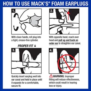 Mack's Ultra Soft Foam Earplugs, 100 Pair Bag - 33dB Highest NRR, Comfortable Ear Plugs for Sleeping, Snoring, Travel, Concerts, Studying and Loud Noise | Made in USA