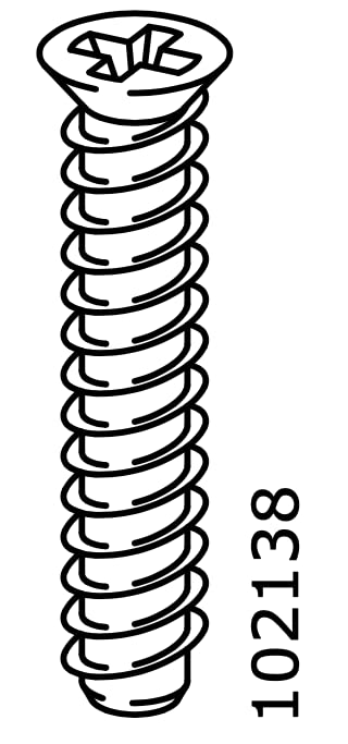 Spare Hardware Parts Desk, Bed Frame, Drawers, Sideboard, Dressing Table Screw (Replacement for IKEA Part #102138) (Pack of 12)