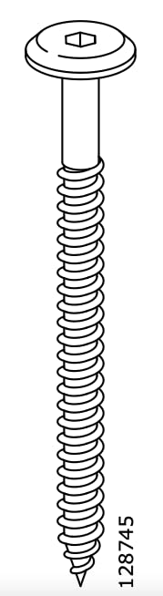 Spare Hardware Parts Table, Bed Frame Stand Long Wood Screw (Replacement for IKEA Part #128745) (Pack of 8)