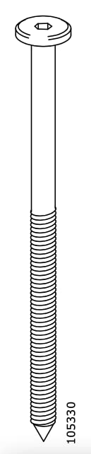 Spare Hardware Parts Bed Frame, Daybed Frame, Gateleg Table Long Screw (Replacement for IKEA Part #105330) (Pack of 8)