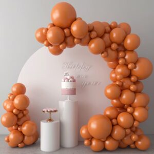 burnt orange balloons happy birthday decoration 53pcs 5inch/12inch/18inch assorted sizes tropical jungle safari balloons thanksgiving party decor