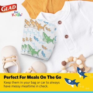 Glad for Kids Sharks Paper Bibs, 30 Count - Disposable Paper Bibs with Cute Sharks Design for Kids - Travel Bibs for Kids - Art & Craft Disposable Kids Bibs