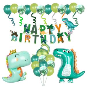 dinosaur birthday decorations cute dinosaur balloon dinosaur birthday party supplies happy birthday banner confetti green latex balloon baby shower decorations boys and girls lilyzheng