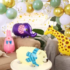 40 Pcs Walking Animal Balloons Dog Dinosaur Cow Balloons Farm Animal Balloons Animal Theme Birthday Party Decor for Kids' Party Supplies