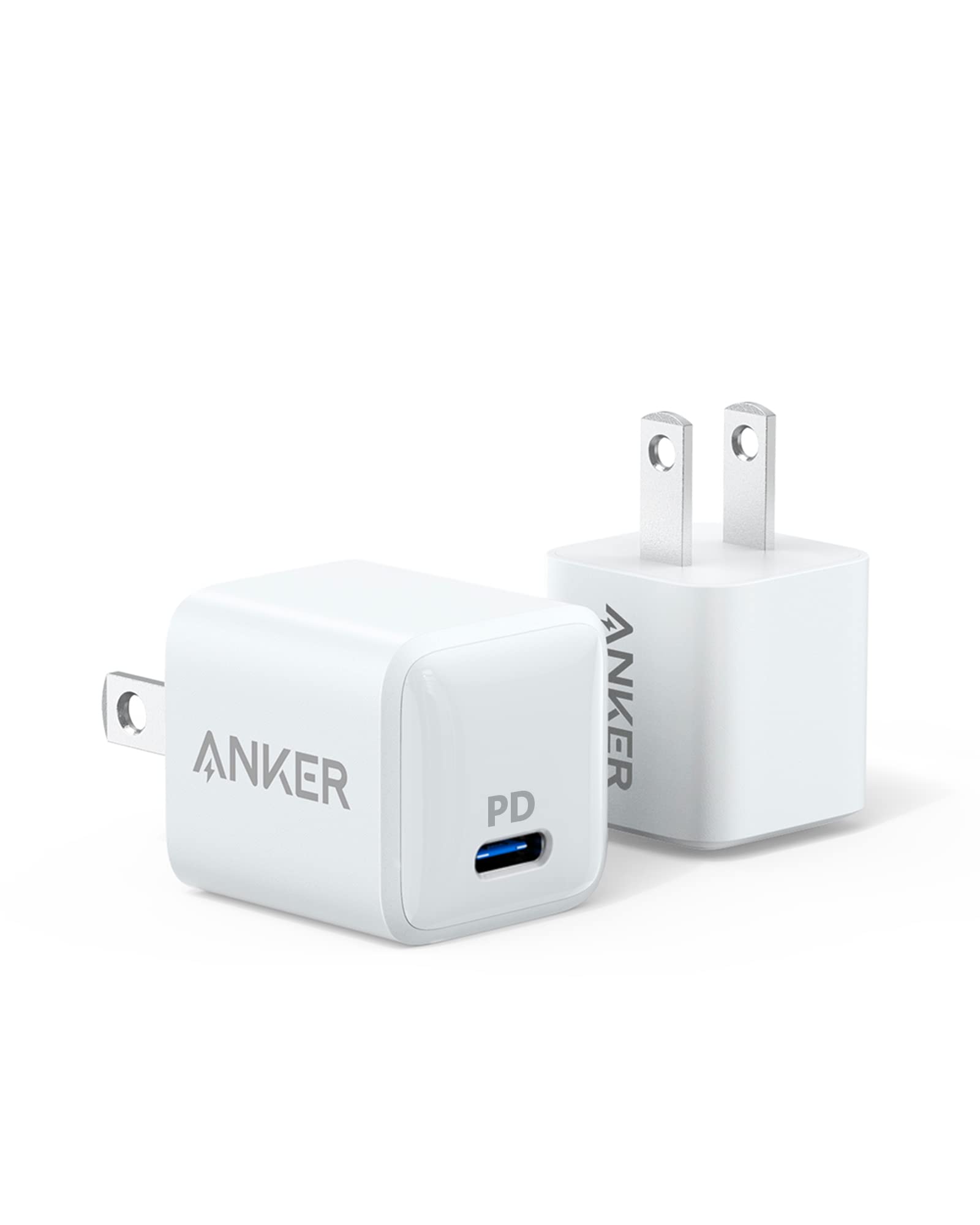 Anker [2-Pack] USB C Charger, Nano Charger 20W Powerport PD Durable Compact high Speed USB C Wall Charger, for iPhone 13/13 Mini/13 Pro/13 Pro Max/12