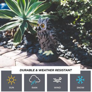 Galashield Owl Decoys to Scare Birds Away | Plastic Owls to Scare Birds Away | Owl Statue for Garden & Outdoors [Set of 3]