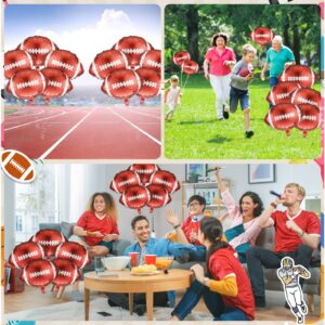 20 Pcs Football Balloons Foil Field Football Party Decorations Aluminum Foil Football Shaped Sports Balloons for Sport Themed Birthday Party Decor (22 Inch)