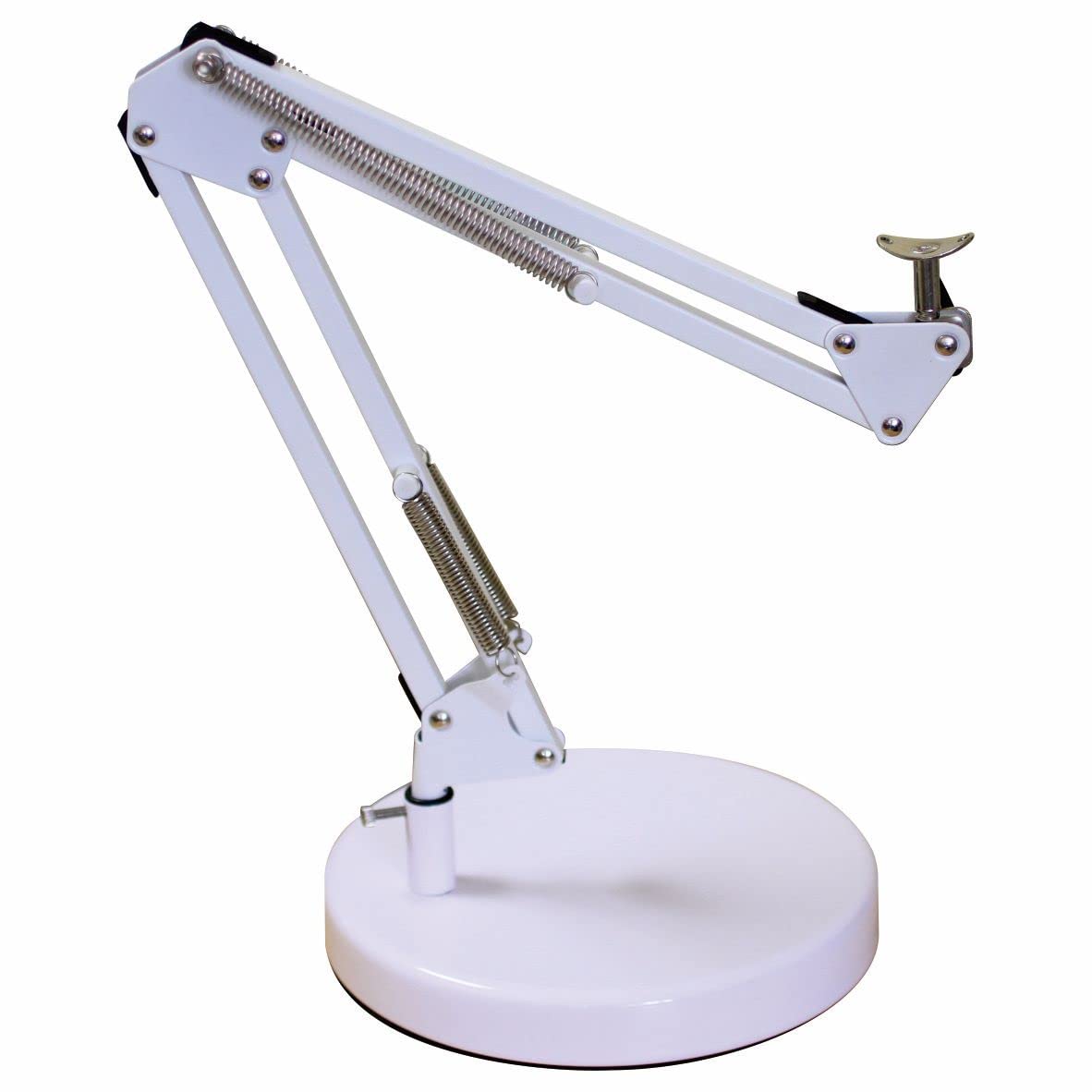 FOPATO Desk Lamp Base: Round 7.5 inches Mounting Stand for Desk Lamps,Magnifying Glass with Light,Mic Arm Desk Mount,Swing Arm Desk Lamp,for Home Office ,Compatible for lk-1 cl-2 (White)