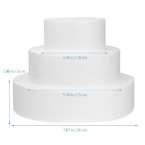 Cake Decorating Fake Foam Cake Cake Decorating Mould 3pcs Foam Cake Dummies Fake Cake Round for Wedding Display Decorating Foam Round Cake Cakepopsical Stand Cake Practice Molds