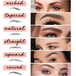 Brows by Bossy Variety Styles Temporary Eyebrow Tattoos Waterproof Eyebrow Stickers, False Tattoos Hair Like Peel Off Instant Transfer Brows Women And Men Natural Strokes, Shaping, Tint (brown)