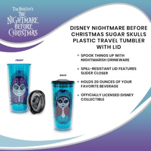 Disney Nightmare Before Christmas Sugar Skulls Plastic Travel Tumbler with Lid