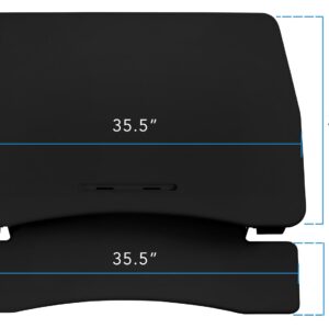 Mount-It! Height Adjustable Standing Desk Converter | 35” Wide Desktop | Sit-Stand Desk with Gas Spring Handle | Stand Up Computer Workstation Fits Dual Monitors | Black (MI-7955)