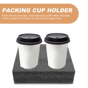 Ipetboom 2pcs 4 Hole Cup Holder Drinking Cup Carrier Holes Cup Holders 4 Cup Drink Carrier Drink Takeout Holder Tea Holders Takeout Cup Carrier Cold Small Counter Pearl Cotton Travel Coffee