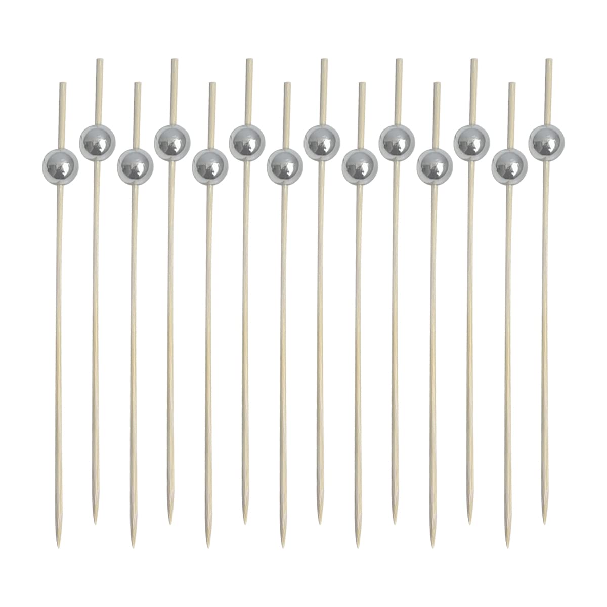 100PCS Fancy Cocktail Toothpicks Cocktail Picks，Cocktail Skewers Olives Appetizers for Wedding Party Toothpicks (Silver)