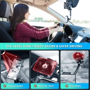 Phone Mount for Car, 360° Rotatable and Retractable Car Phone Holder Mount Free Adjustment Rear View Mirror Phone Holder for Car Universal Rearview Mirror Cell Phone Car Mount Fit for All Smartphones