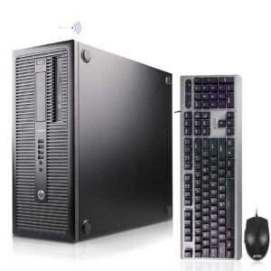 hp i7 prodesk 600 g1 tower 32gb ram 1tb ssd built in wifi desktop pc bt hdmi vga usb dp dvdrw win10 pro dual monitor supported new tjj wired keyboard mouse + tjj mouse pad(renewed)