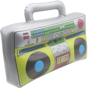 lymgs 16 inch inflatable boombox radio party toy, 40cm large blow up retro 80s 90s boom box speaker balloon decoration for beach party kids toy prop accessory, 1 pack