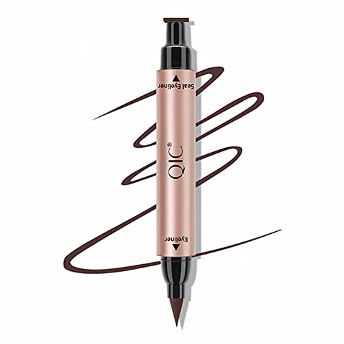 Go Ho Liquid Eyeliner Stamp Wingliner,Brown Winged Eyeliner Stamps for Cat Eyes,Long lasting Super Slim Precise Felt Tip Liquid Eye Liner Tattoo Tools,1 PC