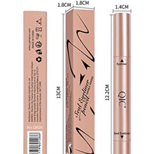 Go Ho Liquid Eyeliner Stamp Wingliner,Brown Winged Eyeliner Stamps for Cat Eyes,Long lasting Super Slim Precise Felt Tip Liquid Eye Liner Tattoo Tools,1 PC