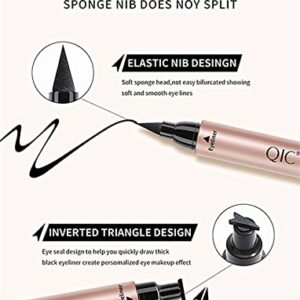 Go Ho Liquid Eyeliner Stamp Wingliner,Brown Winged Eyeliner Stamps for Cat Eyes,Long lasting Super Slim Precise Felt Tip Liquid Eye Liner Tattoo Tools,1 PC