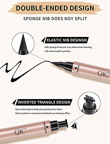 Go Ho Liquid Eyeliner Stamp Wingliner,Brown Winged Eyeliner Stamps for Cat Eyes,Long lasting Super Slim Precise Felt Tip Liquid Eye Liner Tattoo Tools,1 PC