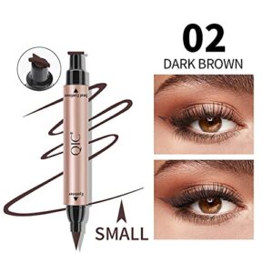 Go Ho Liquid Eyeliner Stamp Wingliner,Brown Winged Eyeliner Stamps for Cat Eyes,Long lasting Super Slim Precise Felt Tip Liquid Eye Liner Tattoo Tools,1 PC