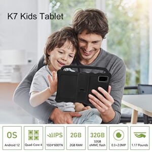 BYYBUO K7 Kids Tablet,7" Android Tablet for Kids,2GB RAM,32GB ROM,2 MP Rear Camera,Tablet for Kids with Kid-Proof Case,Ideal Kids Gift for Christmas and New Year-5+ Years Old(Mazarine)