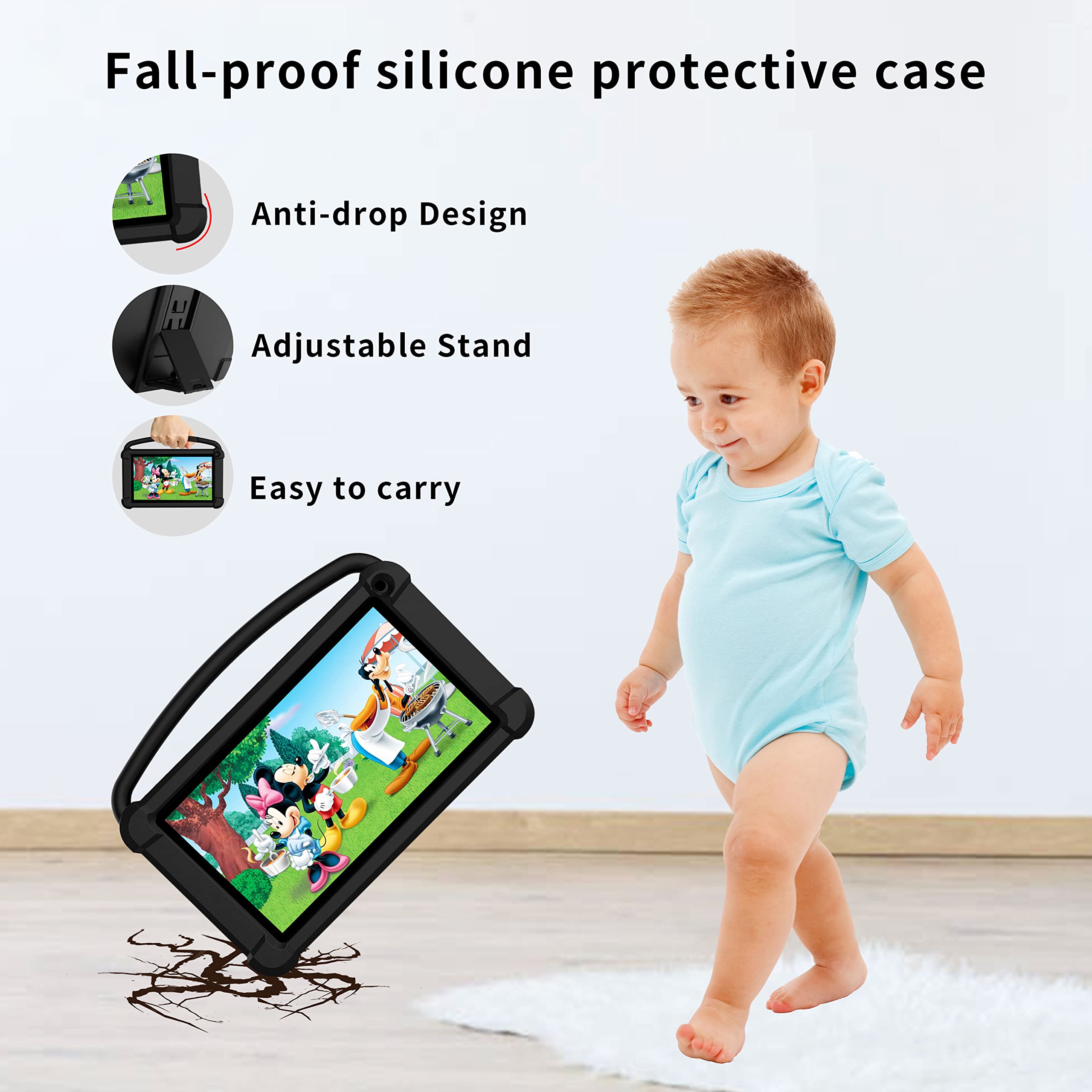 BYYBUO Kids Tablet, 7 inch Tablet for Kids, Android 11 Tablets, Children Tablet with Shockproof Case