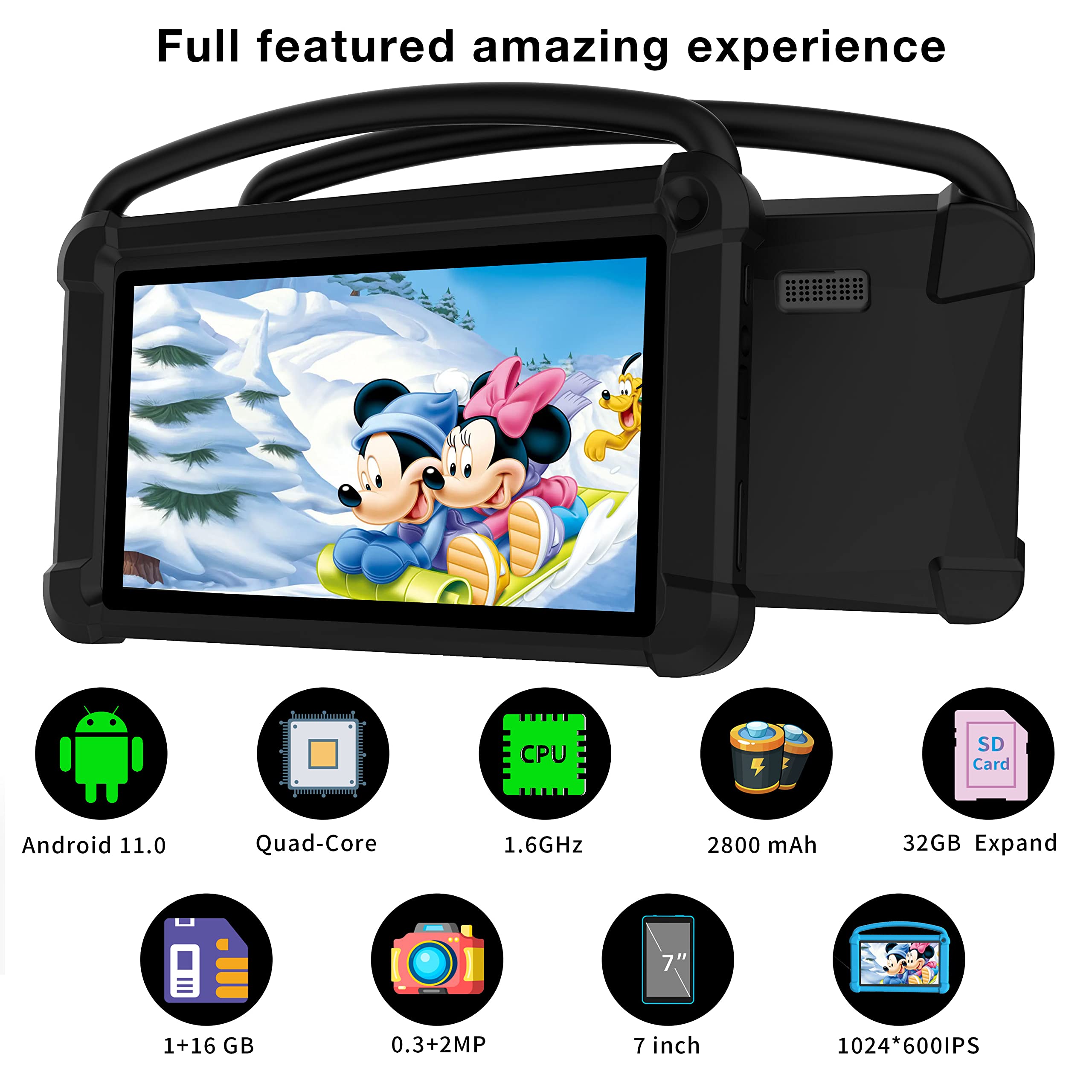 BYYBUO Kids Tablet, 7 inch Tablet for Kids, Android 11 Tablets, Children Tablet with Shockproof Case