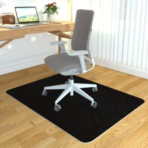 office chair mat for hardwood floor, aporana 36" × 47" gaming rolling floor mat, under desk low-pile rug, large anti-slip multi-purpose hard black