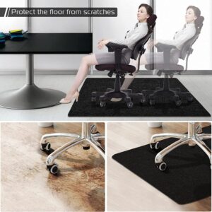 Office Chair Mat for Hardwood Floor, Aporana 36" × 47" Gaming Rolling Floor Mat, Under Desk Low-Pile Rug, Large Anti-Slip Multi-Purpose Hard Black