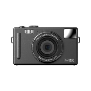 16x digital camera, 3 inch tft lcd 24mp portable 1080p fhd micro single camera, 1500mah rechargeable, for beginners, children, teenagers, friends(black)