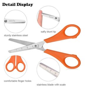 Scissors Bulk for Kids, EZZGOL 12 PACK 5” Safety Blunt Tip Student Scissors, 6 Assorted Colors Kid Craft Scissors for Cutting Regular Paper,Construction Paper,Cards