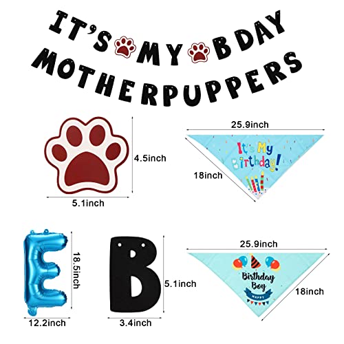 Dog Birthday Party Supplies Dog Birthday Decorations Lets Pawty Balloons Banner Dog Birthday Bandana toy Dog Birthday Boy Hat Scarfs Balloon with Cute Doggie Decorations