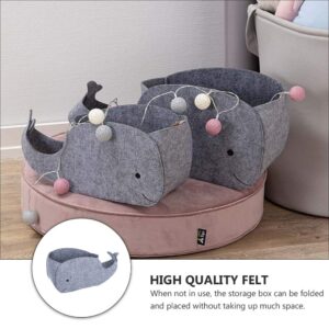 STOBOK Felt Storage Bin, Whale Shaped Storage Basket Fabric Foldable Storage Bin Sundries Organizer Toy Storage Bin for Home Nursery Toys Container