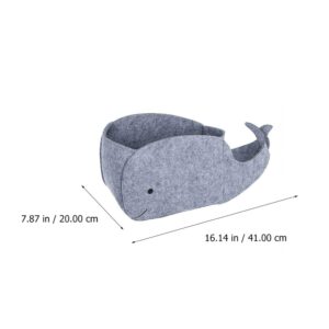 STOBOK Felt Storage Bin, Whale Shaped Storage Basket Fabric Foldable Storage Bin Sundries Organizer Toy Storage Bin for Home Nursery Toys Container