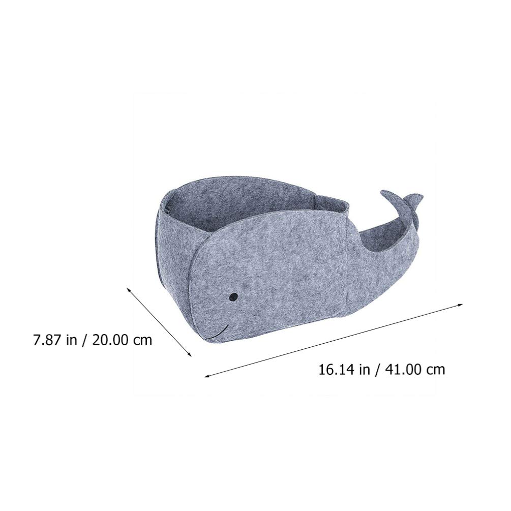 STOBOK Felt Storage Bin, Whale Shaped Storage Basket Fabric Foldable Storage Bin Sundries Organizer Toy Storage Bin for Home Nursery Toys Container