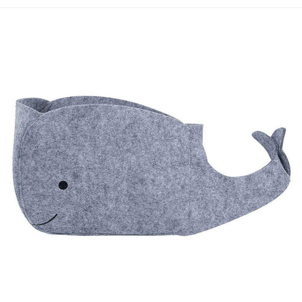 STOBOK Felt Storage Bin, Whale Shaped Storage Basket Fabric Foldable Storage Bin Sundries Organizer Toy Storage Bin for Home Nursery Toys Container