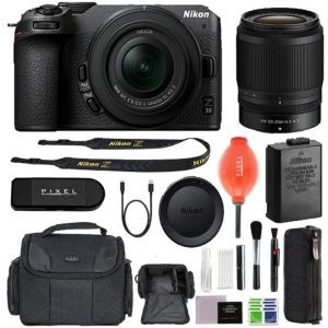 nikon z30 mirrorless camera with 16-50mm and 50-250mm lenses with advanced accessory and travel bundle (included 1-year nikon warranty) | 1743 | nikon z30