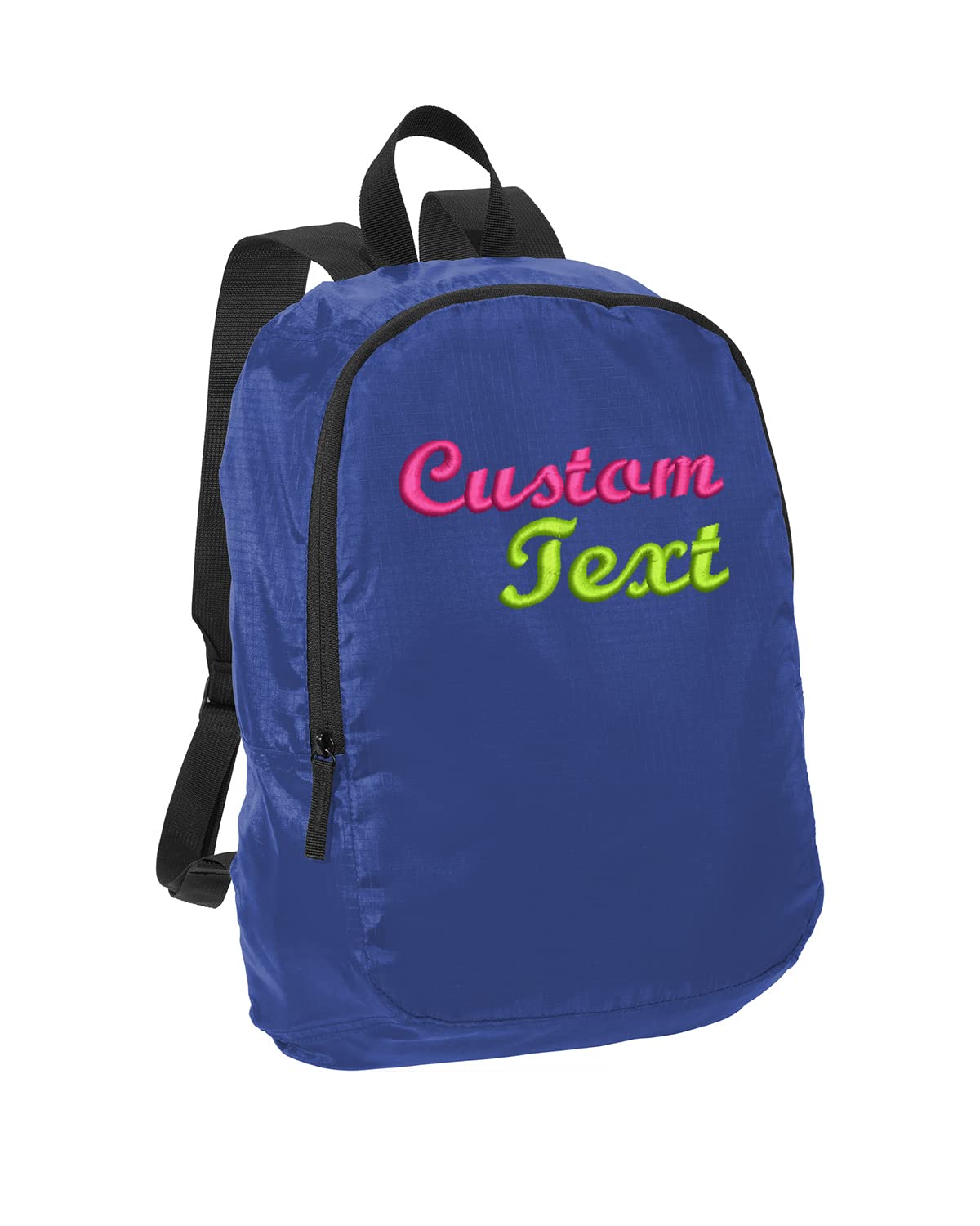 Personalized Crush Ripstop Backpacks, Royal - Your Name - Customized Basic Backpack for College, Business