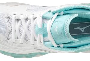 Mizuno Women's Enforce Tour Tennis Shoe, White Turquoise, 8