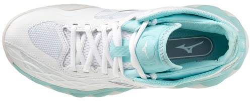 Mizuno Women's Enforce Tour Tennis Shoe, White Turquoise, 8