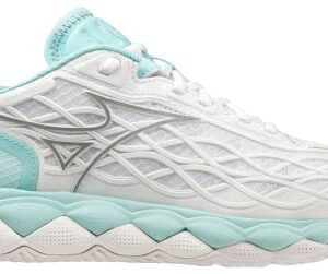 Mizuno Women's Enforce Tour Tennis Shoe, White Turquoise, 8