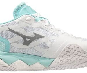 Mizuno Women's Enforce Tour Tennis Shoe, White Turquoise, 8