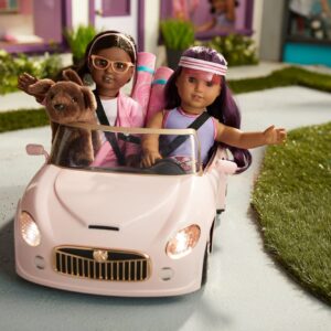 American Girl Truly Me 18-inch Doll Pink Remote-Control Sports Car Playset with Working Doors & Headlights, For Ages 6+