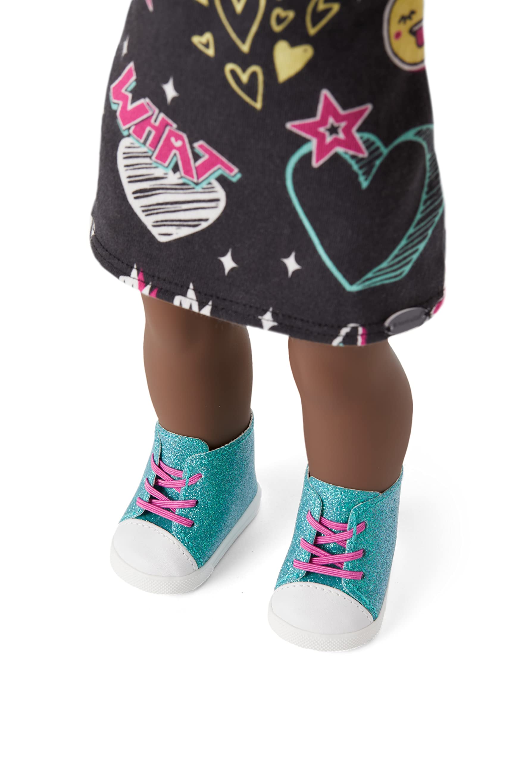 American Girl Truly Me 18-inch Doll Show Your Wild Side Outfit with T-shirt Dress and High-Top Sneakers, For Ages 6+