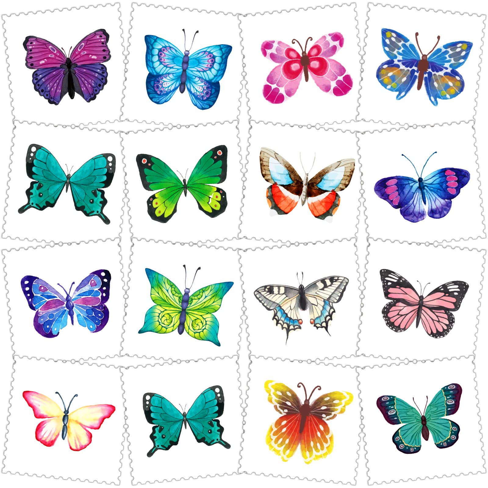 30 Sheets (360pcs) Butterflies、Mermaid、Sea Animals waterproof Temporary Tattoos For Kids,Mixed Styles Cartoon Tattoos,children's face tattoo Stickers, girls temporary tattoos,party makeup gifts